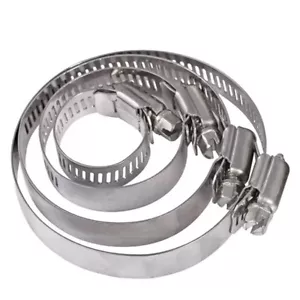 304 Stainless Steel Hose Clips Pipe Clamps - Worm Drive - Size: 6-165mm Optional - Picture 1 of 10