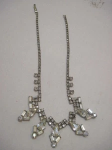 OLD NECKLACE COSTUME JEWELRY RHINESTONE - Picture 1 of 2