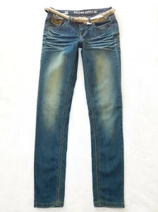 Neu Mossimo Supply Co Junior Größe 1 Skinny Jeans Pattentasche Metallic Pailletten - Bild 1 von 4