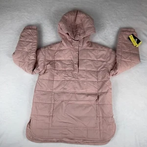 Art Class Quilted Jacket Girls Size XL Pink Solid Hooded Warm 1/4 Snap Button - Picture 1 of 4