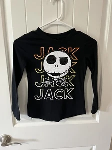 Nightmare Before Christmas Girls Jack Skellington Sequin Long Sleeve Shirt M 7/8 - Picture 1 of 6