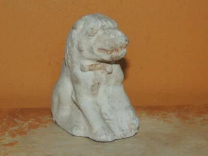 Chinese Mud Foo Lion 3" Mudman Han Style guardian Mud Man figure white clay - Picture 1 of 10