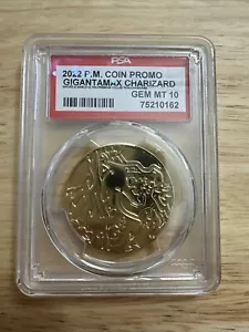 PSA 10 Gem Mint Charizard UPC Ultra Premium Collection Metal Card Game Coin 2022 - Picture 1 of 2