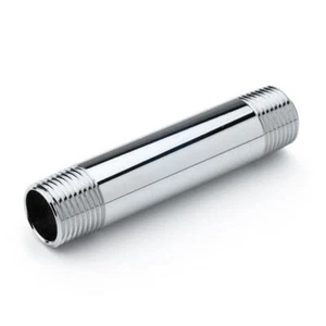 (2) Chrome Plated Brass Threaded Pipe Nipple 3/8" NPT X 5" TBE FAST SHIP! A42 - Picture 1 of 1