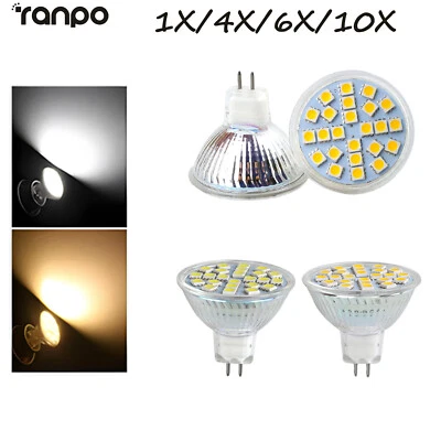 1X 10X MR11 GU4 LED Spotlight Bulb 12V 24V 3W Replace 30W Halogen SMD White Lamp - Image 1 of 4