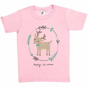Maglietta Carina Renna Indossa Agrifoglio In Anticipazione Del Natale Bambini Ragazzi/Ragazze - Foto 1 di 14