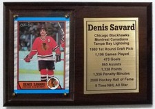 Chicago BlackHawks Denis Savard Hockey Card Plaque