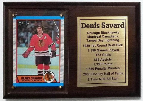 Chicago BlackHawks Denis Savard Hockey Card Plaque Cover