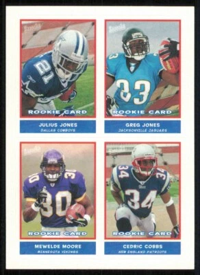 2004 Bazooka Stickers #54 Julius Jones/Greg Jones/Mewelde Moore/Cedric Cobbs - Image 1 of 2