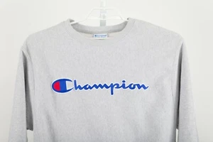 Champion Sweatshirt Men's Medium Gray Reverse Weave Spellout Logo - Picture 1 of 8