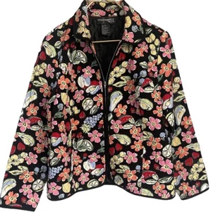 Neu ohne Etikett Requirements Petite Damen-Jacke gesteppt Reißverschluss Obst Neuheit Größe M - Bild 1 von 6