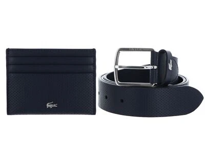 Tarjetero LACOSTE Elegance Punch + Belt Box W105 set de regalo Eclipse azul oscuro - Imagen 1 de 4