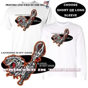 Lacrosse Is My Game Scary Mummy Monster Be Afraid Graphic T Shirt - Picture 1 of 4