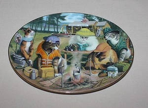 Bryan Moon Catnap Lodge Oval Collector Plate Franklin Mint HA3675 Box Limited Ed - Bild 1 von 4
