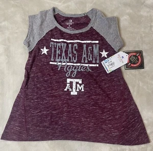 Texas A&M Girls Size 4-5 XS Maroon Gray Top TShirt - Picture 1 of 4