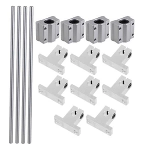 4 Stück Horizontal Linearlager Gleitbuchse 8 mm Stange & Schiene 300 mm Set - Bild 1 von 15
