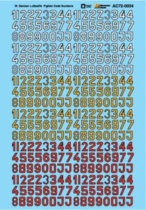 Microscale 1/72 Modern Luftwaffe Fighter Code Numbers Red/Yellow/White Decals - Picture 1 of 1