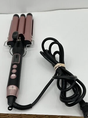 ¿Sin marca? Crimpadora de Pelo Plancha Cerámica Playa Waver Recubierta 3 Barriles Digital Foto 1 de 4