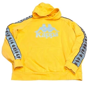 Mens Kappa Banda Deniss 2 Reflective Logo Hoodie Yellow Large Slim Fit Soccer - Picture 1 of 14