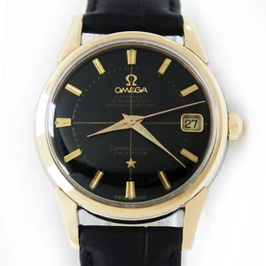 Vintage Omega Constellation Calendar CrossHair Date Black Dial 34mm Watch C.1961 - Picture 1 of 19