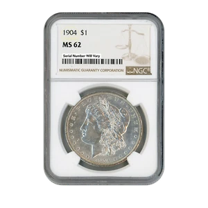 1904 Morgan Silver Dollar Philadelphia - NGC MS62 - Picture 1 of 2
