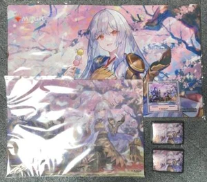 MTG Wandering Emperor cherry blossoms viewing set Playmat sleeves Visual boards - Picture 1 of 2