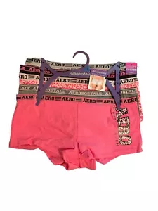 NWT Pack of 5 Pairs Aeropostale Sz M Logo Boyshort Boy Shorts Underwear Panties - Picture 1 of 3