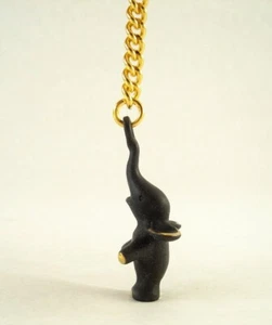 Walter BOSSE Vienna Key Ring TRUMPETING ELEPHANT Patinated Brass Keychain Bronze - Picture 1 of 4
