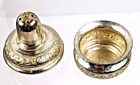 Vintage Hand Etched Persian Silver 84 Salt Dip Cellar and Pepper Pot 