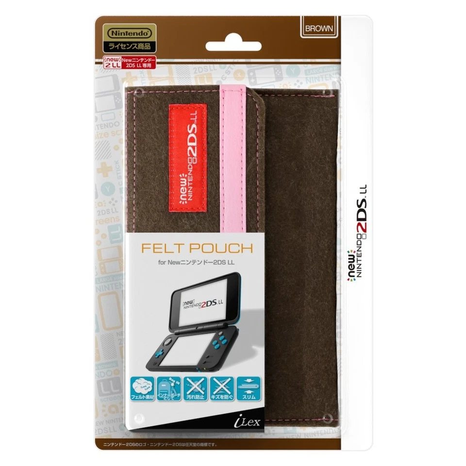 iWrecks new Nintendo 2DSLL dedicated storage felt pouch (Brown) - Image 1 of 1