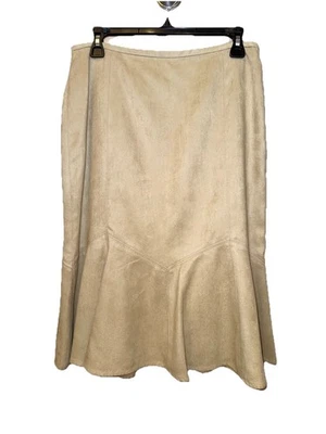 NUEVO CON ETIQUETAS Ann Taylor Loft TALLA 8 Beige Imitación Gamuza Falda Boho Vainilla Niña Dinero Viejo Foto 1 de 4