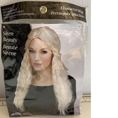 Siren Beauty Wavy Long Blonde Wig Halloween Costume Accessory Adult Teen 14+ — 第 1/2 张图片