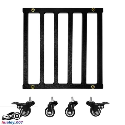 Novo suporte preto para planta pesada de metal com rodas - Imagem 1 de 4