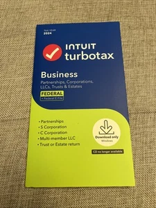 Genuine 2024 Intuit Turbotax Business Partnerships Corporations Federal Windows - Picture 1 of 3