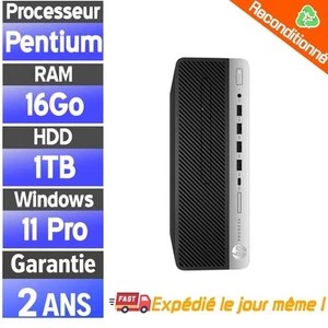 ☑️⭐☑️PC Fixe - HP ProDesk 600 G3 SFF - G4400 - HDD 1TB - Ram 16Go☑️⭐☑️ - Photo 1/4