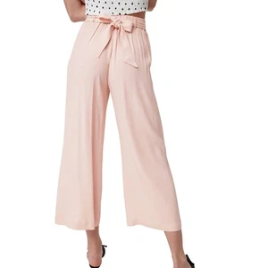NWT Aritzia Wilfred Faun Wide Leg Cropped Pants Size M Pink High Rise Casual - Picture 1 of 9