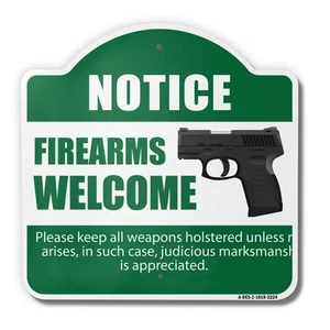 Notice Welcome 18" X 18" Heavy-Gauge Aluminum Architectural Sign - Picture 1 of 4