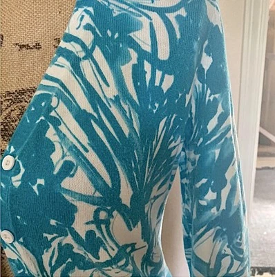 St Johns Bay Cardigan Sweater Women’s Long Sleeve Turquoise Blue Size PS - Image 1 of 4
