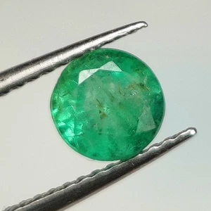 0.91CT - Natural Emerald Round Cut Nice Luster Green Gem Zambian - 9815 - Picture 1 of 2
