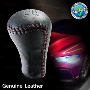 Compatible w/ Toyota only 5 Speed MT REAL BLACK Leather w/ RED Thread Shift Knob - Picture 1 of 6