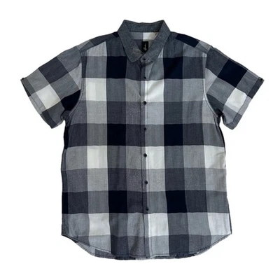 Howe Checkered Button Up Collar Dress Shirt Blue White Sz XL Casual Lightweight - Image 1 of 4