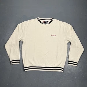 Vintage Chaps Ralph Lauren Crewneck Sweatshirt White Medium Y2K Beach Sporty - Picture 1 of 11