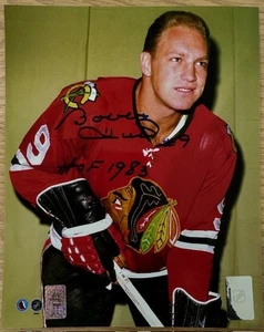 BOBBY HULL CHICAGO BLACKHAWKS SIGNED AUTO 8X10 PHOTO HOF 1983 HOLO AUTOGRAPHED E - Picture 1 of 4