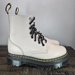 Dr. Doc Martens Jadon III Damengröße 10 Plateau Leder Kampfstiefel taupe Pisa - Bild 1 von 11
