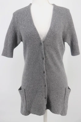 Cárdigan Eileen Fisher Mujer Grande Lana Angora Cachemira Botón Suéter Gris Tejido Foto 1 de 4
