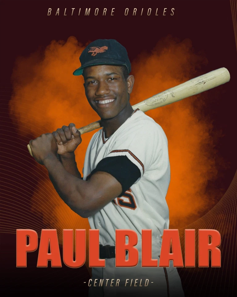 Paul Blair 8x10 photo Baltimore Orioles All-Star - Image 1 of 1