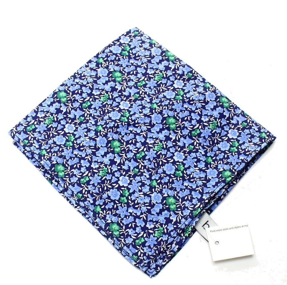 Bar III Hombre Seda Horan Floral Bolsillo Cuadrado Azul Marino OS Foto 1 de 1