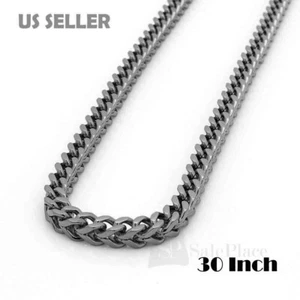 30" Herren Hip Hop 8 mm Edelstahl Franco Kubanische Box Kette Glied Glitzer Halskette - Bild 1 von 3