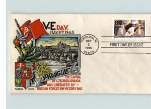 STAEHLE/ FLUEGEL World War II, V-E DAY Anniversary, PRAGUE, Czechoslovakia, FDC - Picture 1 of 1