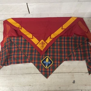 Vintage Lot Of 2 Boy Scouts of America Neckerchief Scarf BSA Handkerchief - Picture 1 of 7